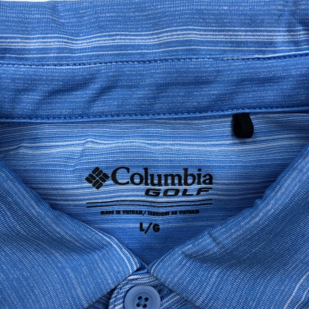 Columbia Golf UNC Tar Heels Polo Shirt Mens Large Blue Striped Performance - Picture 4 of 9